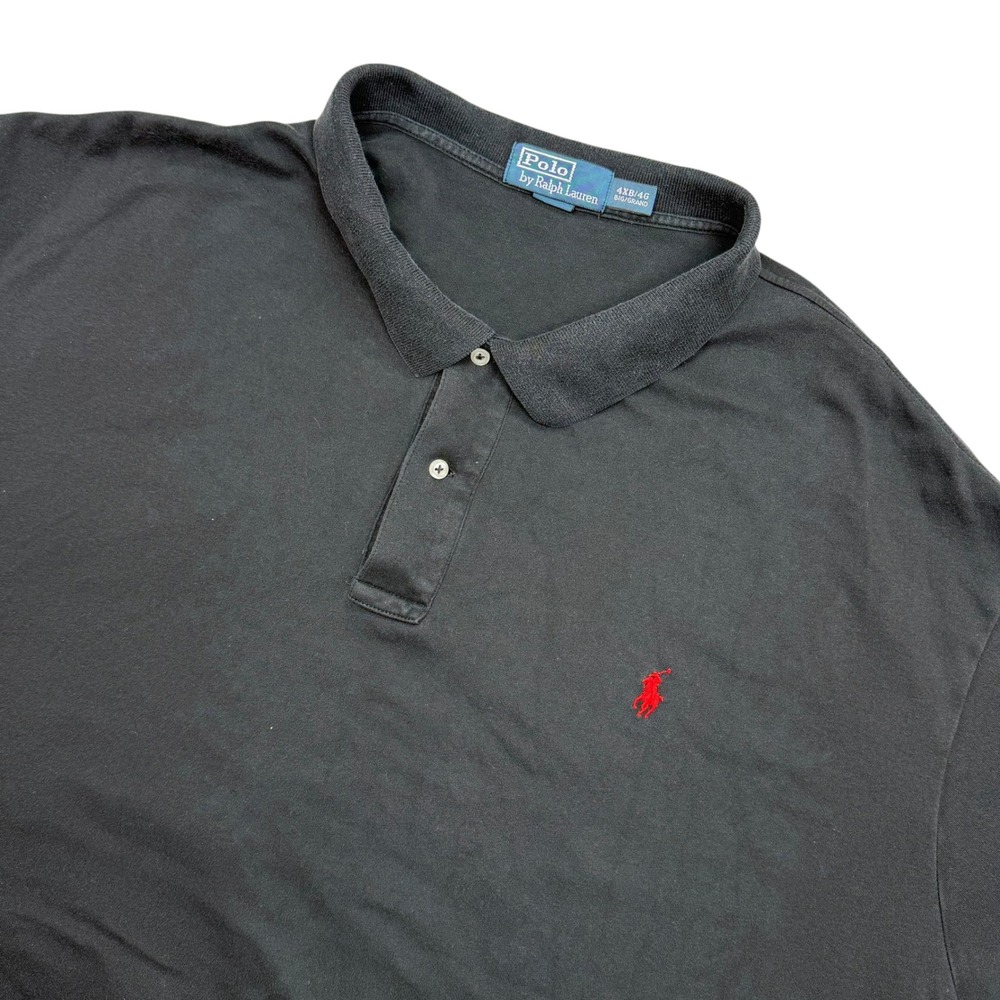 Polo Ralph Lauren Polo Shirt Mens 4XB Black Red Pony Short Sleeve Jersey Cotton